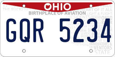OH license plate GQR5234