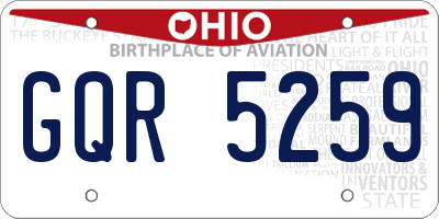 OH license plate GQR5259