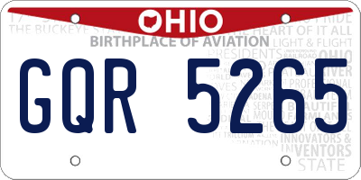 OH license plate GQR5265
