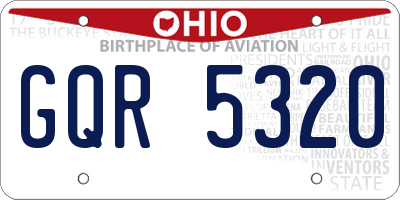 OH license plate GQR5320