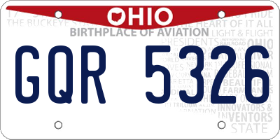 OH license plate GQR5326