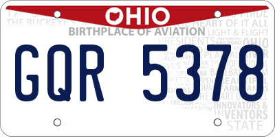 OH license plate GQR5378