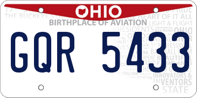 OH license plate GQR5433