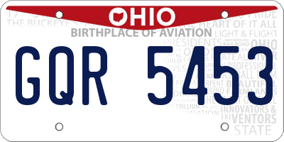 OH license plate GQR5453