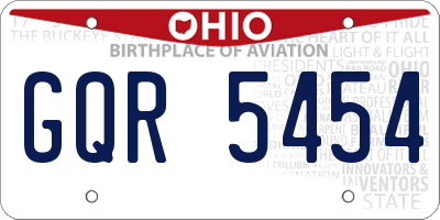 OH license plate GQR5454