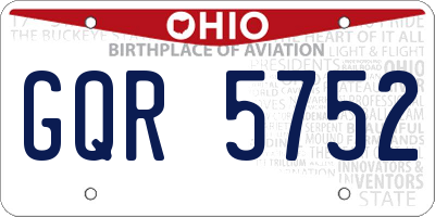 OH license plate GQR5752