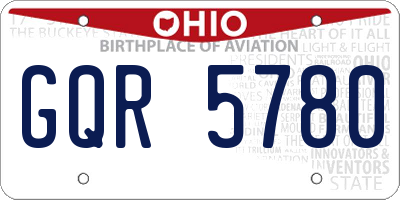 OH license plate GQR5780
