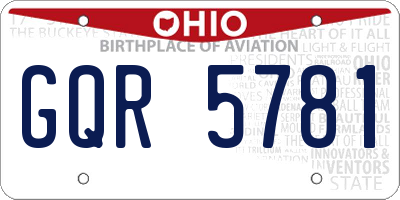 OH license plate GQR5781