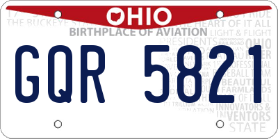 OH license plate GQR5821