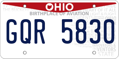 OH license plate GQR5830