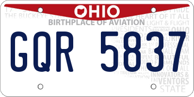 OH license plate GQR5837