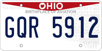 OH license plate GQR5912