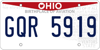 OH license plate GQR5919
