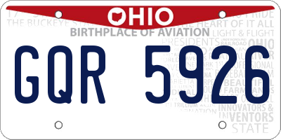 OH license plate GQR5926