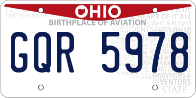 OH license plate GQR5978