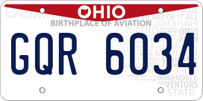 OH license plate GQR6034