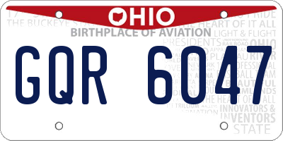 OH license plate GQR6047