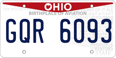 OH license plate GQR6093