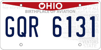 OH license plate GQR6131