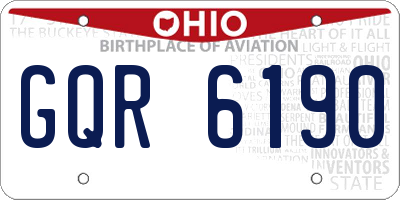 OH license plate GQR6190