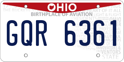 OH license plate GQR6361