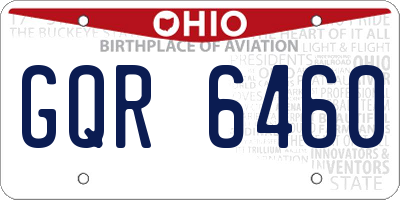 OH license plate GQR6460