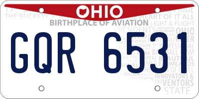 OH license plate GQR6531
