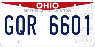 OH license plate GQR6601