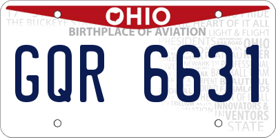 OH license plate GQR6631
