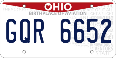 OH license plate GQR6652