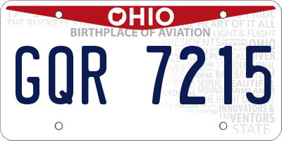 OH license plate GQR7215