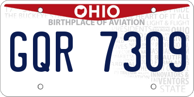 OH license plate GQR7309