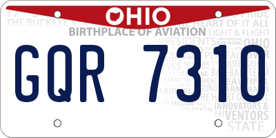 OH license plate GQR7310