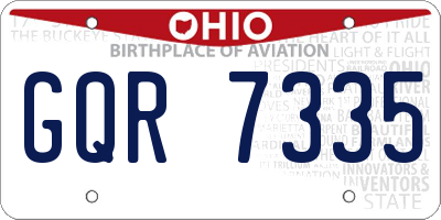 OH license plate GQR7335