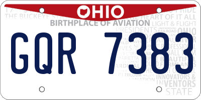 OH license plate GQR7383