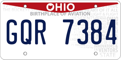 OH license plate GQR7384