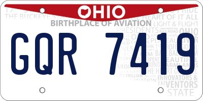OH license plate GQR7419