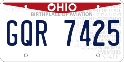 OH license plate GQR7425