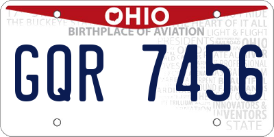 OH license plate GQR7456