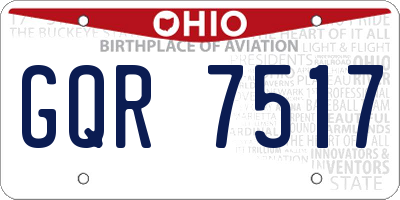 OH license plate GQR7517