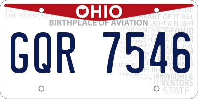 OH license plate GQR7546