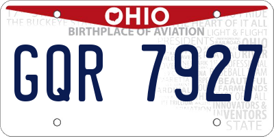 OH license plate GQR7927