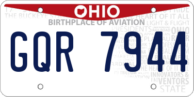 OH license plate GQR7944