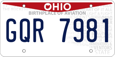 OH license plate GQR7981
