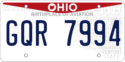 OH license plate GQR7994