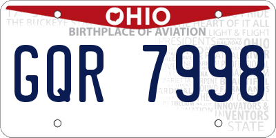 OH license plate GQR7998