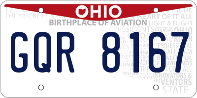 OH license plate GQR8167