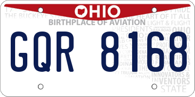 OH license plate GQR8168