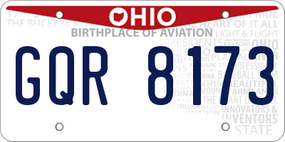 OH license plate GQR8173
