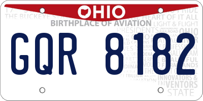 OH license plate GQR8182